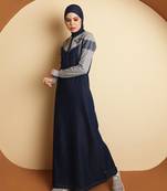 Dressy Denim Full Front Opening Jilbab | Silk Route | Length 56