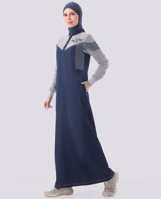 Dressy Denim Full Front Opening Jilbab | Silk Route | Length 56 2