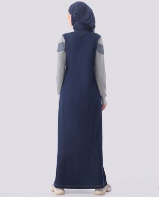 Dressy Denim Full Front Opening Jilbab | Silk Route | Length 56 4