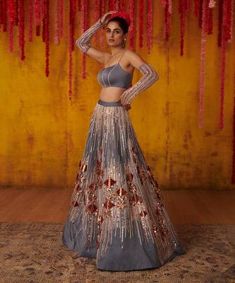Grey LEHENGA SET 1