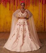 Crystal Pink Embroidered Lehenga Set