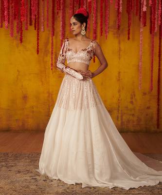 White Embroidered Lehenga Set 1