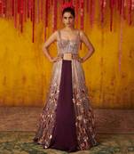 Purple Silk Lehega Set