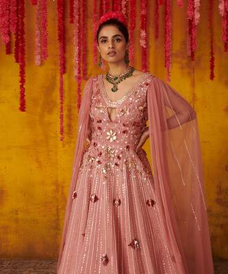 Onion Pink Embroidered Cut-Out Gown 3