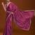 Wine Colour Japan Satin Silk With Embroidery Lace Printed Saree