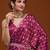 Wine Colour Japan Satin Silk With Embroidery Lace Printed Saree