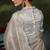 Grey plain organza saree with blouse