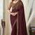 Maroon embroidered silk saree with blouse