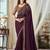 Wine embroidered silk saree with blouse