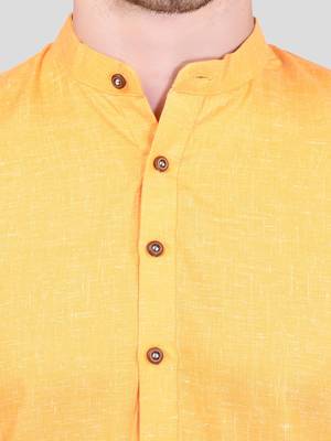 PRINTCULTR Men's Cotton Traditional Kurta Pyjama Set | Regular Long Sleeve, Straight, Knee Length  Neck Solid Kurta 9