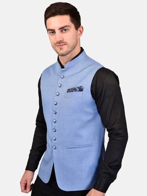 PRINT CULTR Men's Solid Cotton Blend Soft Finish Sleeveless Nehru/ Modi jacket/Sadri/Waistcoat/Bundi Jacket/for Men 3