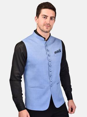 PRINT CULTR Men's Solid Cotton Blend Soft Finish Sleeveless Nehru/ Modi jacket/Sadri/Waistcoat/Bundi Jacket/for Men 4
