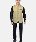 PRINT CULTR Men's Solid Cotton Blend Soft Finish Sleeveless Nehru/ Modi jacket/Sadri/Waistcoat/Bundi Jacket/for Men
