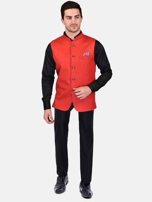 PRINT CULTR Men's Solid Cotton Blend Soft Finish Sleeveless Nehru/ Modi jacket/Sadri/Waistcoat/Bundi Jacket/for Men 1