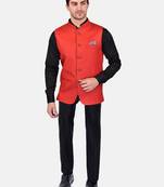 PRINT CULTR Men's Solid Cotton Blend Soft Finish Sleeveless Nehru/ Modi jacket/Sadri/Waistcoat/Bundi Jacket/for Men