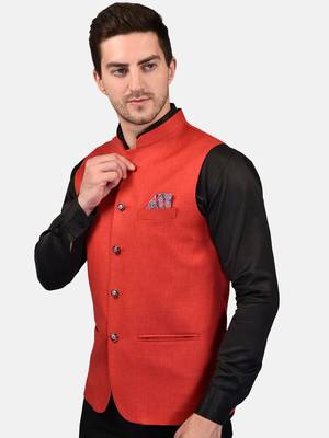 PRINT CULTR Men's Solid Cotton Blend Soft Finish Sleeveless Nehru/ Modi jacket/Sadri/Waistcoat/Bundi Jacket/for Men 2
