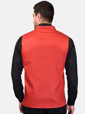 PRINT CULTR Men's Solid Cotton Blend Soft Finish Sleeveless Nehru/ Modi jacket/Sadri/Waistcoat/Bundi Jacket/for Men 5