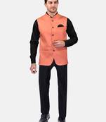 PRINT CULTR Men's Solid Cotton Blend Soft Finish Sleeveless Nehru/ Modi jacket/Sadri/Waistcoat/Bundi Jacket/for Men