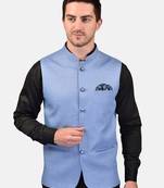 PRINT CULTR Men's Solid Cotton Blend Soft Finish Sleeveless Nehru/ Modi jacket/Sadri/Waistcoat/Bundi Jacket/for Men