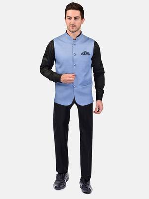 PRINT CULTR Men's Solid Cotton Blend Soft Finish Sleeveless Nehru/ Modi jacket/Sadri/Waistcoat/Bundi Jacket/for Men 2