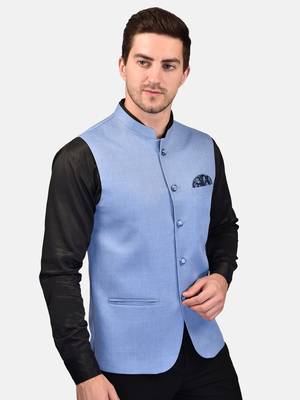 PRINT CULTR Men's Solid Cotton Blend Soft Finish Sleeveless Nehru/ Modi jacket/Sadri/Waistcoat/Bundi Jacket/for Men 4