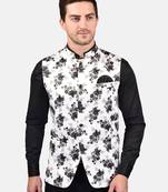 PRINT CULTR Men's Printed Cotton Blend Soft Finish Sleeveless Nehru/ Modi jacket/Sadri/Waistcoat/Bundi Jacket/for Men