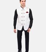 PRINT CULTR Men's Solid Cotton Blend Soft Finish Sleeveless Nehru/ Modi jacket/Sadri/Waistcoat/Bundi Jacket/for Men