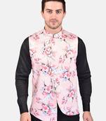 PRINT CULTR Men's Printed Cotton Blend Soft Finish Sleeveless Nehru/ Modi jacket/Sadri/Waistcoat/Bundi Jacket/for Men