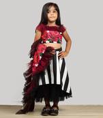 Printed Ghagra Choli With Frilles Dupatta 