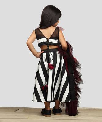 Printed Ghagra Choli With Frilles Dupatta  6