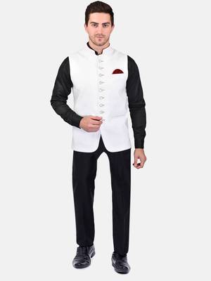 PRINT CULTR Men's Solid Cotton Blend Soft Finish Sleeveless Nehru/ Modi jacket/Sadri/Waistcoat/Bundi Jacket/for Men 2