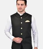 PRINT CULTR Men's Solid Cotton Blend Soft Finish Sleeveless Nehru/ Modi jacket/Sadri/Waistcoat/Bundi Jacket/for Men