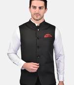 PRINT CULTR Men's Solid Cotton Blend Soft Finish Sleeveless Nehru/ Modi jacket/Sadri/Waistcoat/Bundi Jacket/for Men