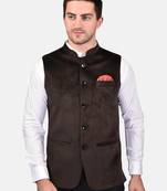 PRINT CULTR Men's Solid Cotton Blend Soft Finish Sleeveless Nehru/ Modi jacket/Sadri/Waistcoat/Bundi Jacket/for Men