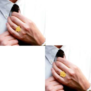 Brass Goldplated Lakshmi Ganesh Hindu Spiritual Finger ring Combo 3