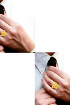 Brass Goldplated Lakshmi Ganesh Hindu Spiritual Finger ring Combo