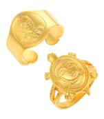Brass Goldplated Combo of Buddha and Bhimrao Ambedkar fingerrings