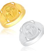 Brass Gold & Silverplated Shirdi Saibaba Fingerring Combo Men Women