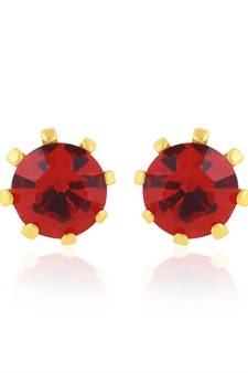 Goldplated Faux Ruby Manik Stud Earring