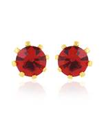 Goldplated Faux Ruby Manik Stud Earring