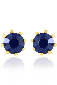 Goldplated Faux Neelam Blue Sapphire Stud Earring