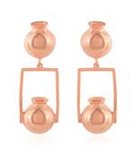 Pure Copper Pitcher Water pot Indian Matka Shape Stylish Fashion Long Earrings