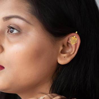 Brass Goldplated Earlobe Fashion Earring 2