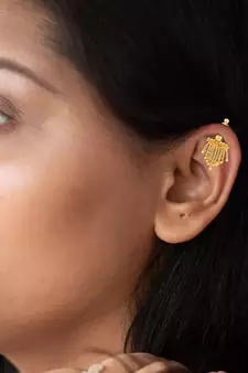Brass Goldplated Earlobe Fashion Earring