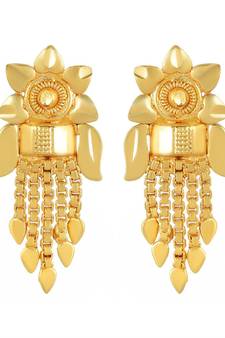 Brass Goldplated Flower and tassle pattern Fashion Earrings