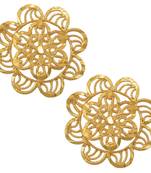 Gold plated hanmade filigree work flower design Fashion earring
