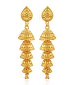 Brass Goldplated 5 Step Long Jhumka