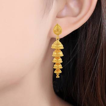 Brass Goldplated 5 Step Long Jhumka 2