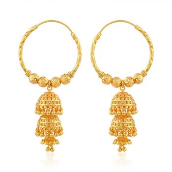 Brass Goldplated Hoop jhumki Fashion Earrings 2