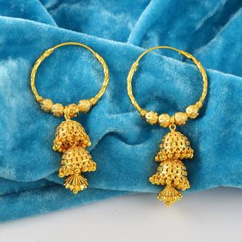 Brass Goldplated Hoop jhumki Fashion Earrings 1